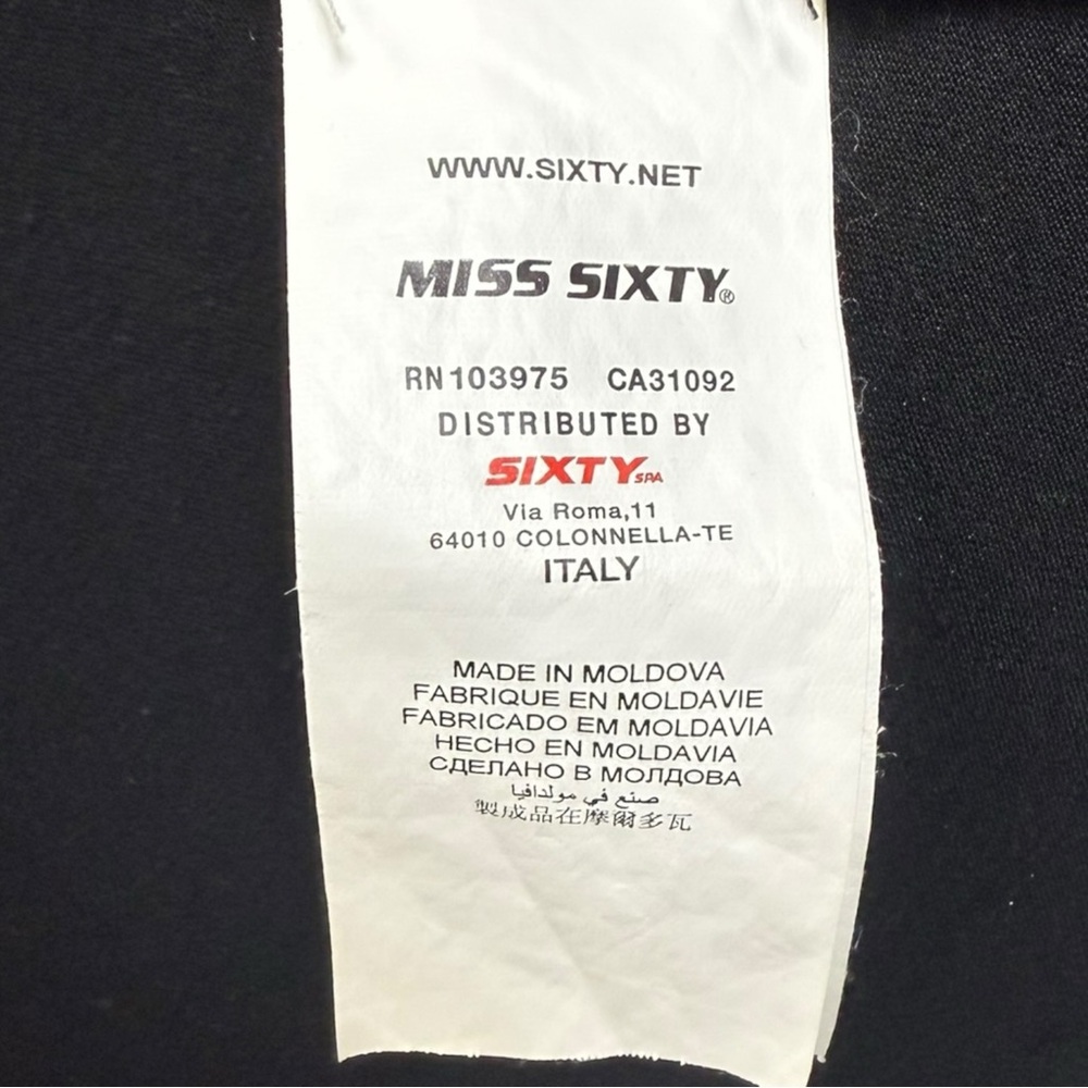 SOLD Vintage MISS SIXTY Turn Me On Y2K Shirt Size Small Guitar Rocker Girl - Picture 5 of 6